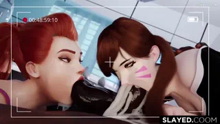 D.va BBC Deepthroat and Brigette Sucking Balls [TheCoomSlayer]