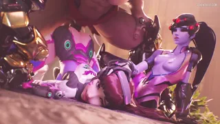 D.Va Fucked Hard While Widowmaker Watching [Kreamu]