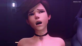 Widowmaker Pressing Futa Tracer On Huge Dildo [SPLucky]