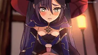 Mona riding [Genshin Impact] [u/Destinyherowolf]