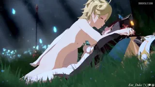 Hu tao and aether after dark [Genshin Impact] (Ent_duke) [u/Thunder_God_97]