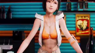 Futa Yuffie Sandwiched Between Cloud and Tifa [Cerbskies]