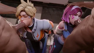 Tracer And D.Va Face Fucked Hard [TheCount]