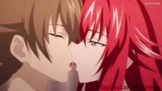 Rias letting Issei unwrap his gift early