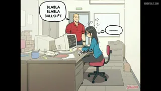 Leisure at work lady with a big dick (Artist. Lewdua)