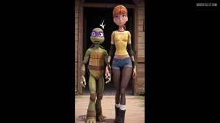 Blowjob GIF by rule34multiverse TMNT April fun in a barn SFW