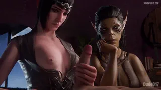 Surprise cumshot [Laezel,shadowheart,baldurs Gate] (Dude017)