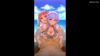 I want to make a cute, inexperienced girl pleasure a random stranger at the beach~