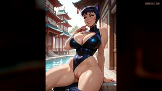 Cat Woman [Dc] gets spicy in the bath - NSFW art