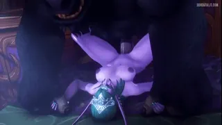 "H-Hold on...! You're being... too... r-rough! Mmmph!" (Noname55)