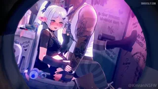 Ngh~ why am I not surprised you know that my boyfriend is a cuck~ of course you do, you're his bestie. Ngh~ fuck let us put on a show for him and fuck my goth elven cunt~ Mgh, for how long have you two been planning this~