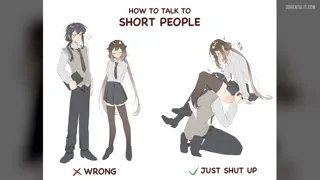 The proper way to talk to short people