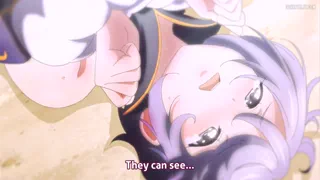 Mage getting masturbated and stripped naked in public [Bikini Warriors]