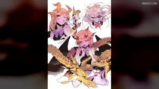 Kaiju Girls (Godzilla, Rodan, King Ghidorah, Mothra) [@karasu_chan1204]