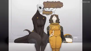 Hired on a space station to clean and service alien species