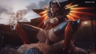 The heal slut Mercy on your team was so impressed with your quintuple kill that she couldn't resist repaying you while the enemy team respawned