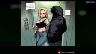 Android 18 x Random guy in an elevator (Dragon Ball) [u/ElderBerry006]