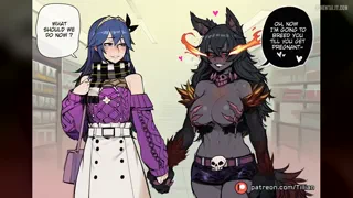 Lucina (Fire Emblem) x Hellhound (Monster Girl Encyclopedia) [u/TillianAI]