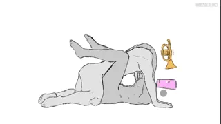 Trumpet man Steve &amp; cellphone jane [By: Me.] [u/Artpile]